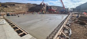 Ace Liftaway wash plant construction in progress concrete pad