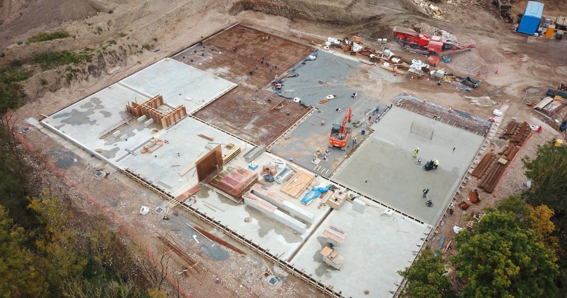 Ace Liftaway wash plant construction in progress Aerial view