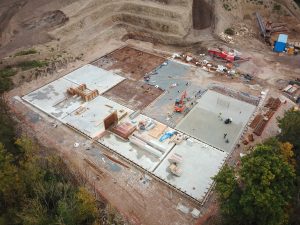 Ace Liftaway wash plant construction in progress Aerial view